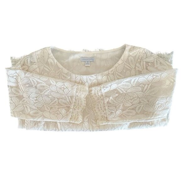 London Times White Ivory Lace Dress Bridal Shower Wedding Size 4 - Picture 9 of 15